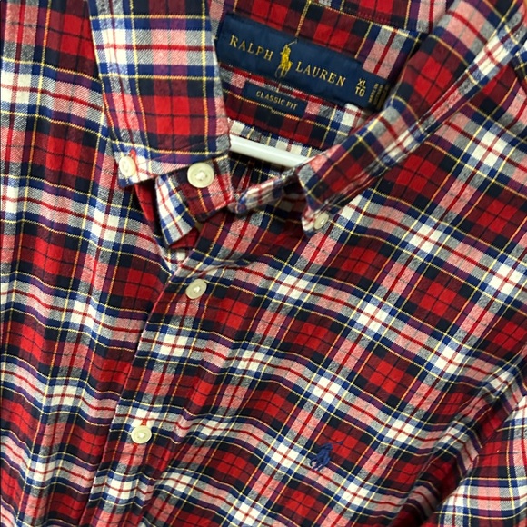 Ralph Lauren Men's Red and Blue Plaid Shirt - Picture 8 of 8